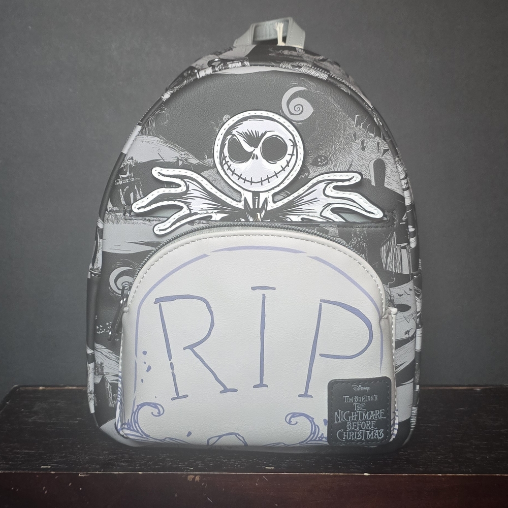 Loungefly Black and White Nightmare Before Christmas Backpack